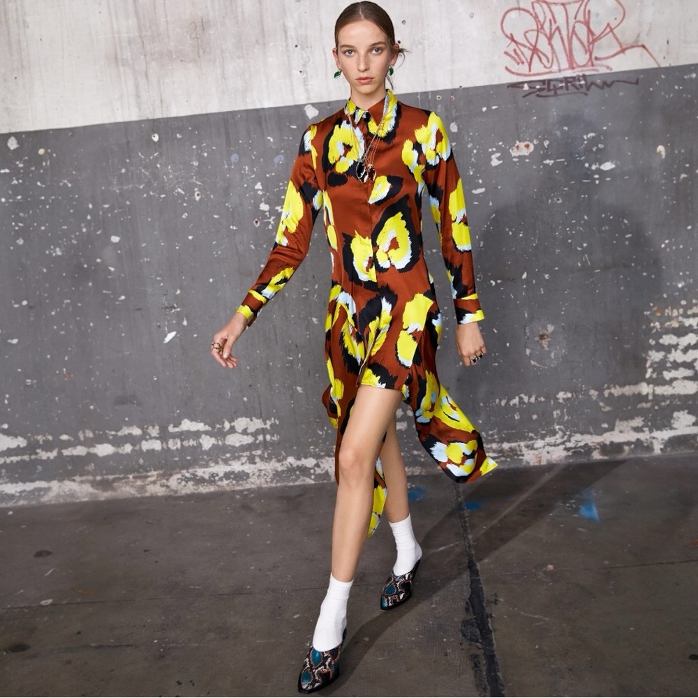 Cavalli Runway Dress In Multi-print, NWT, 40